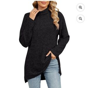 Women's Black Turtleneck Sweater
